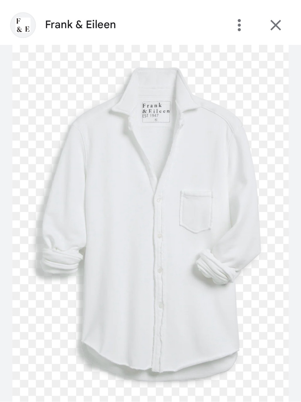 Frank & Eileen Crisp White Relaxed Button-Down Shirt-Shacket/Sweatshirt-Nwot